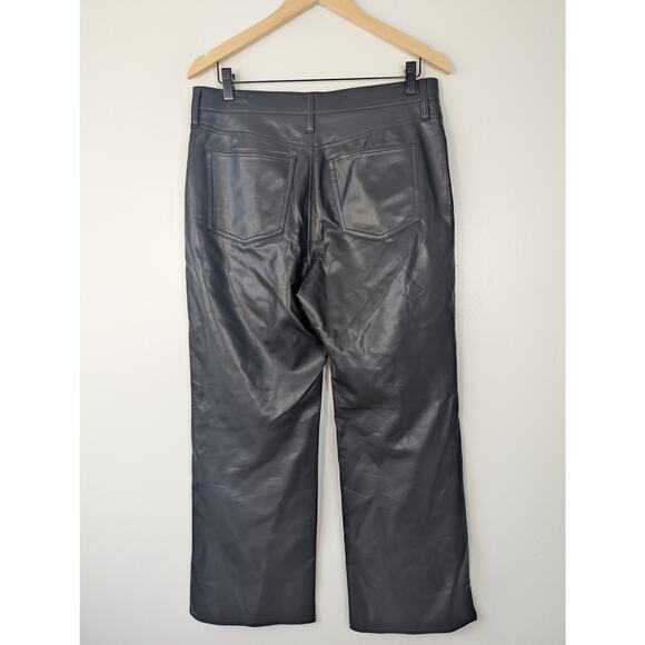 J. Crew Black High Rise Wide Leg Faux Leather Pant - Picture 4 of 7